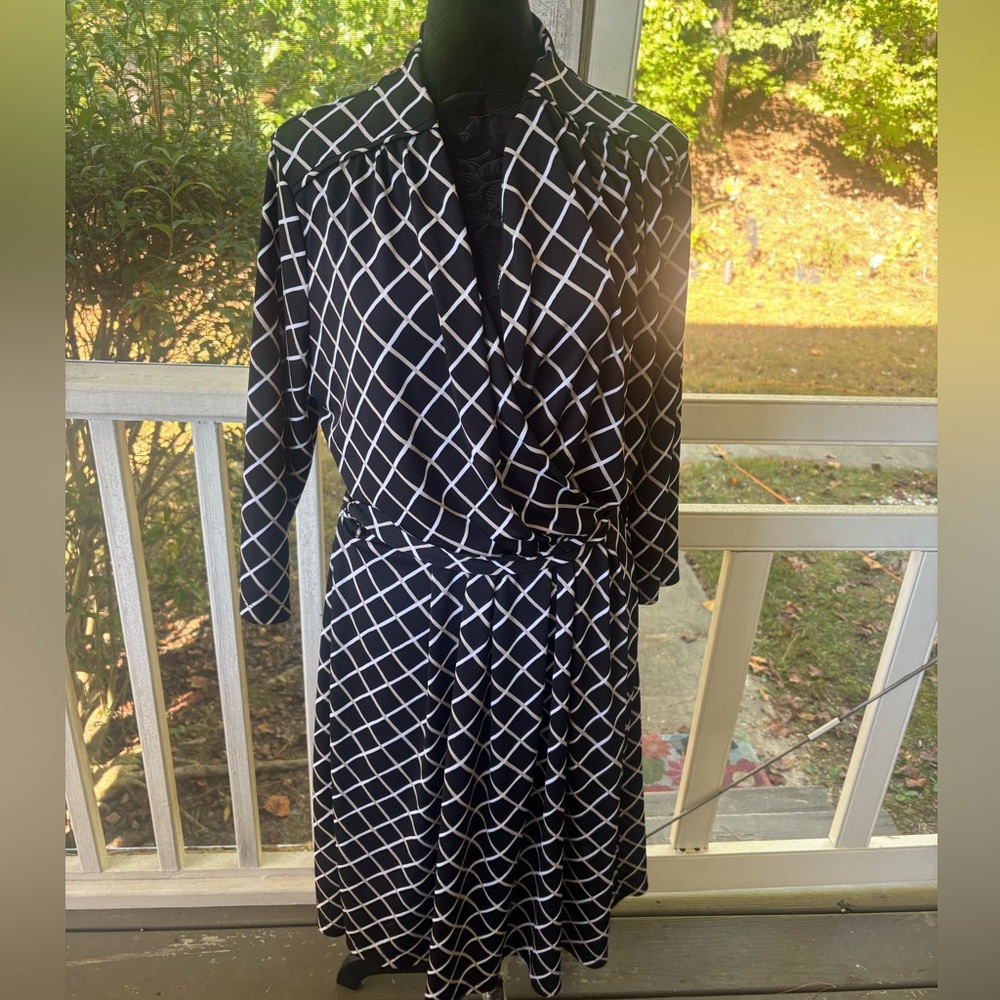 Liz Claiborne Black and White Checkered Dress